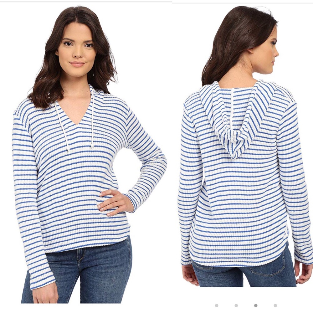 Splendid Meridian Stripe Loose Knit Hoodie